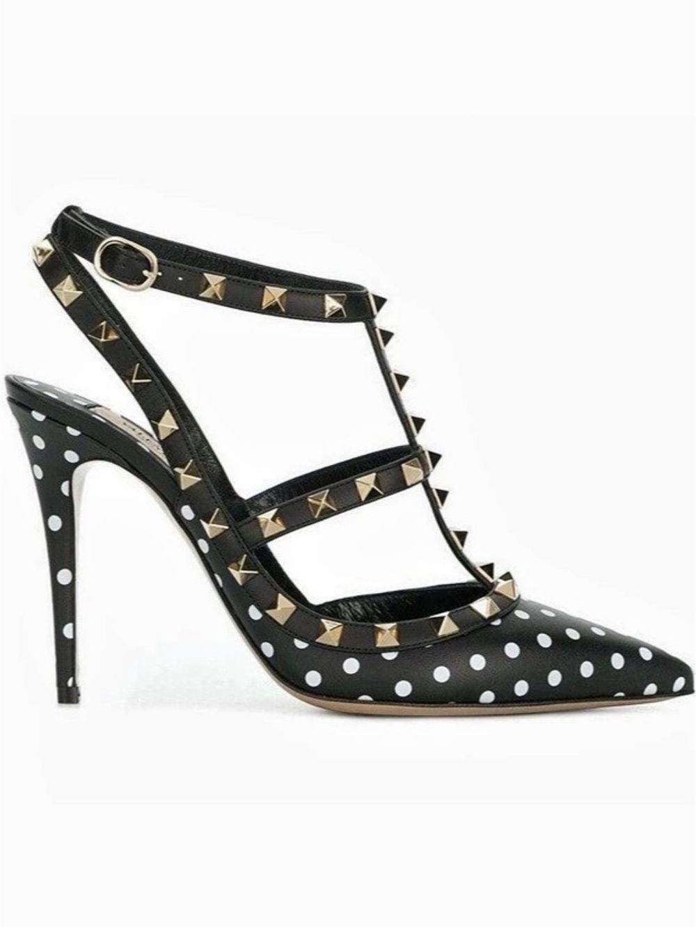 Valentino Rockstud Polka Dot Heels in Black & White EU 40 Like New